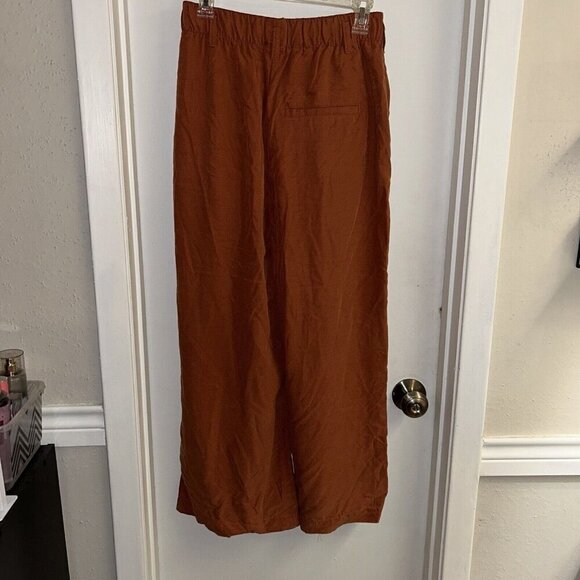 Free People Orange Nothing To Say Wide Leg Boho Comfy Pull On Trousers Size XS - Picture 6 of 11